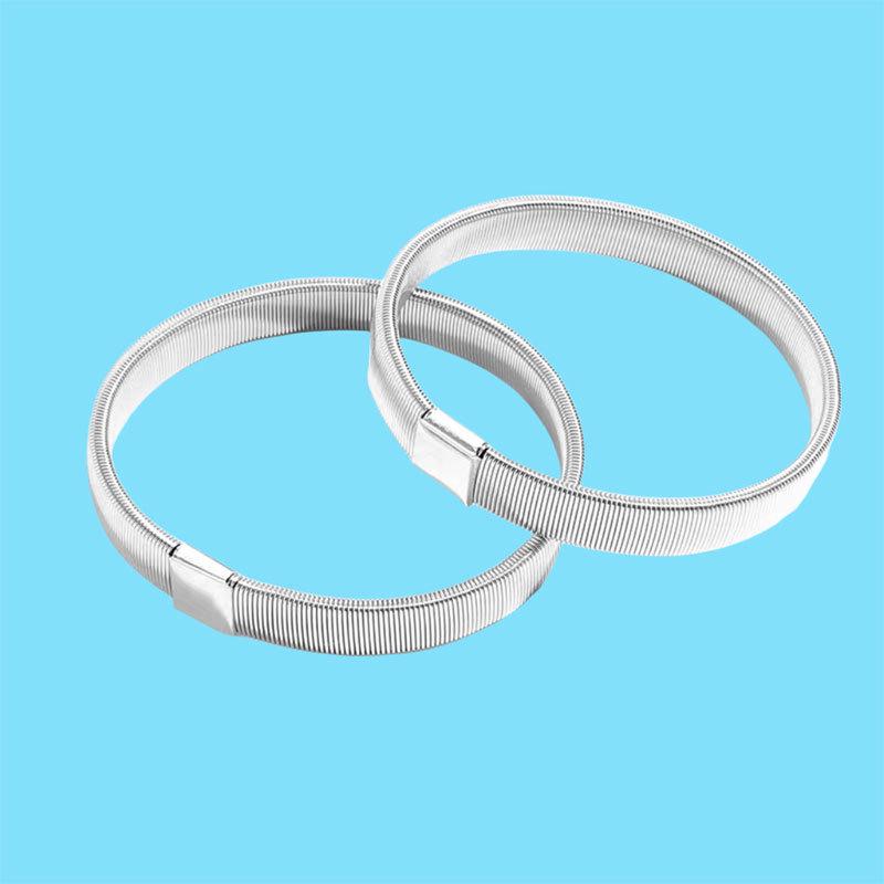 Unisex Adjustable Metal Spring Bangle Bracelet - Non-Slip Elastic Cuff Armlet