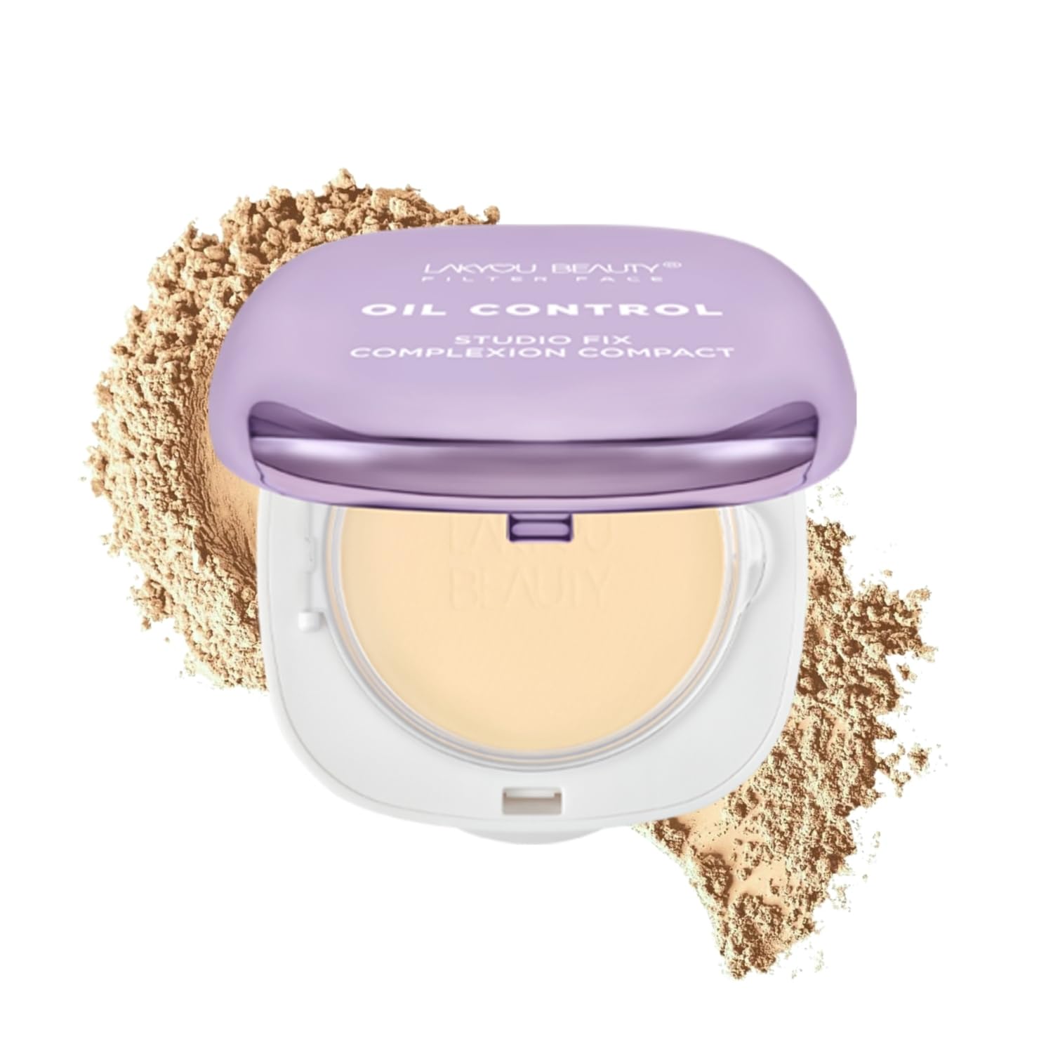 Lakyou Beauty Filter Face Oil Control Studio Fix Complexion Compact Long-lasting, Spf-30 Compact 15g (02(Soft Ivory), 15g)
