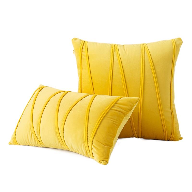 НОВЫЙ 18-дюймовый 20-дюймовый бархатный однотонный мягкий чехол для подушки, наволочки для дивана, домашний декор 45x45cm жёлтый