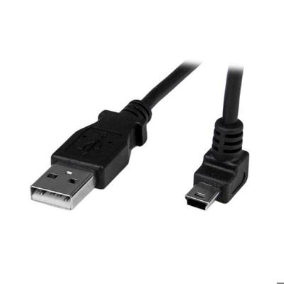 Mini USB Cable - A To Mini B 90° Up Angled - 1 M - Black