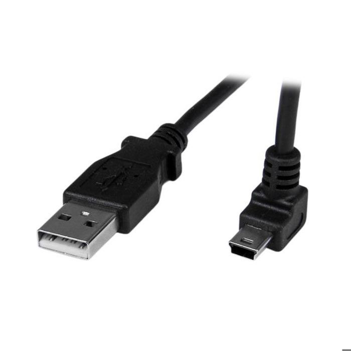 Câble Mini USB - A vers Mini B coudé 90° vers le haut - 1 m - Noir