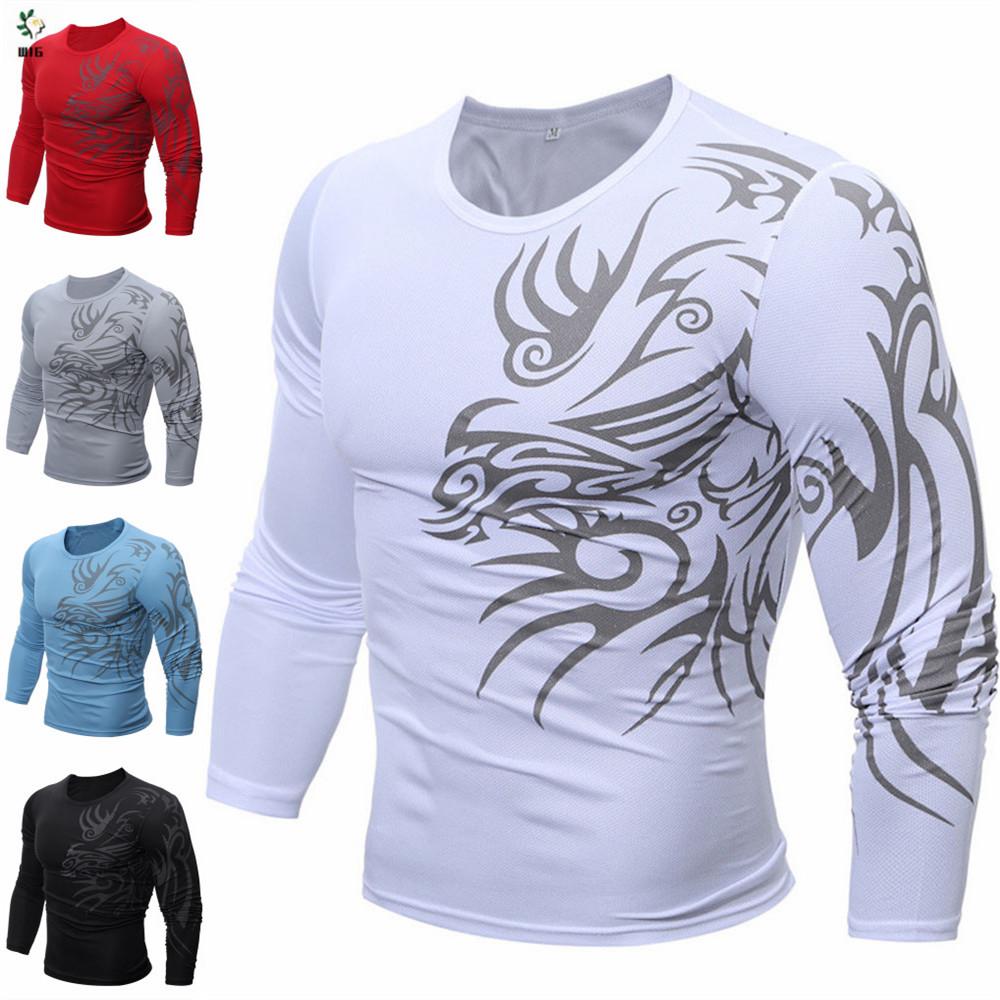 

TS Мужская мода Печать Мужская длинн-рукавами футболка