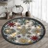 Christmas 3D Round Rug Gift Tunnel Optical Illusion Carpet Festive Holiday Floor Mat Unique Christmas Home Decoration