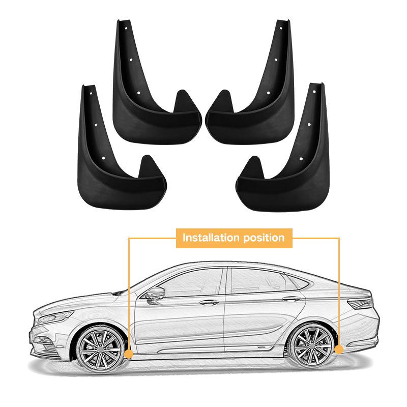 Automobile universal 4-piece soft rubber fender tire anti-splash mudguard modified car SUV mudguard tile 2