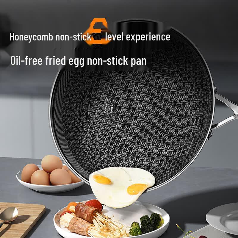 KOBACH 316L Stainless Steel Honeycomb Non-stick Wok