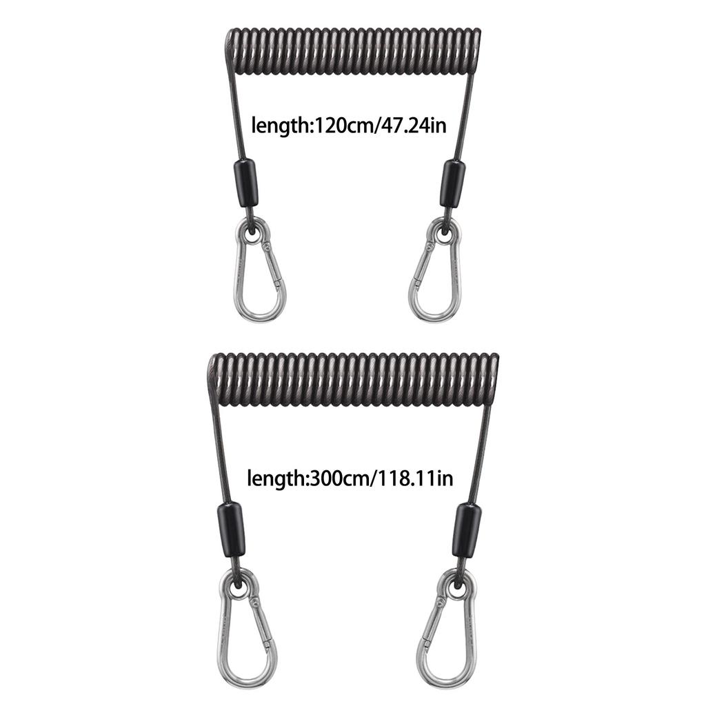 Anti-Lost Stretch Cord for Fishing Multipurpose Tools Fishing Safety Lanyard Retractable Coiled Tether with Carabiner