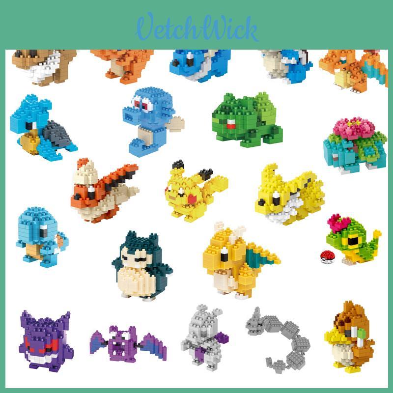 Nano Block Pokemon Diamant Mini Bouwstenen Speelgoed Pikachu Charizard Eevee Snorlax Mewtwo En Charmander