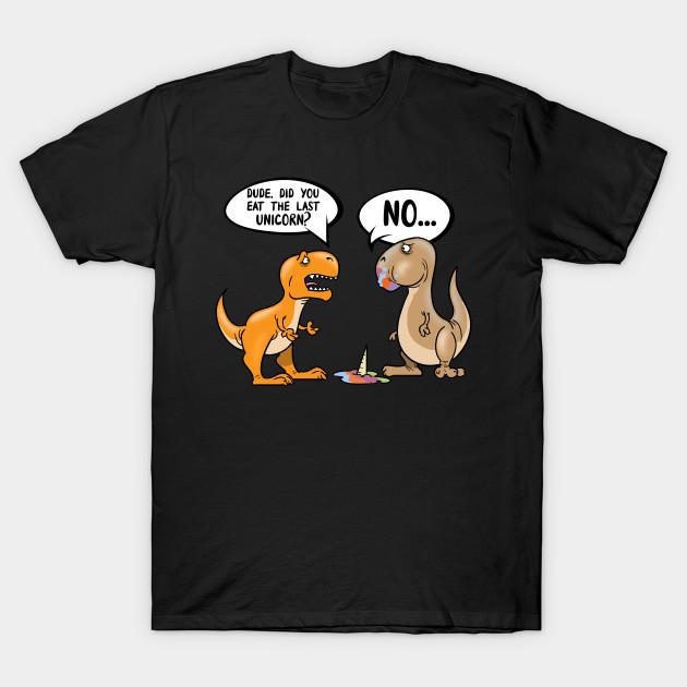 

Men Black Print T-shirt T-Rex Eats The Last Unicorn Dinosaur No-Cut Transfer Paper Print Cotton Tshirt S чёрный