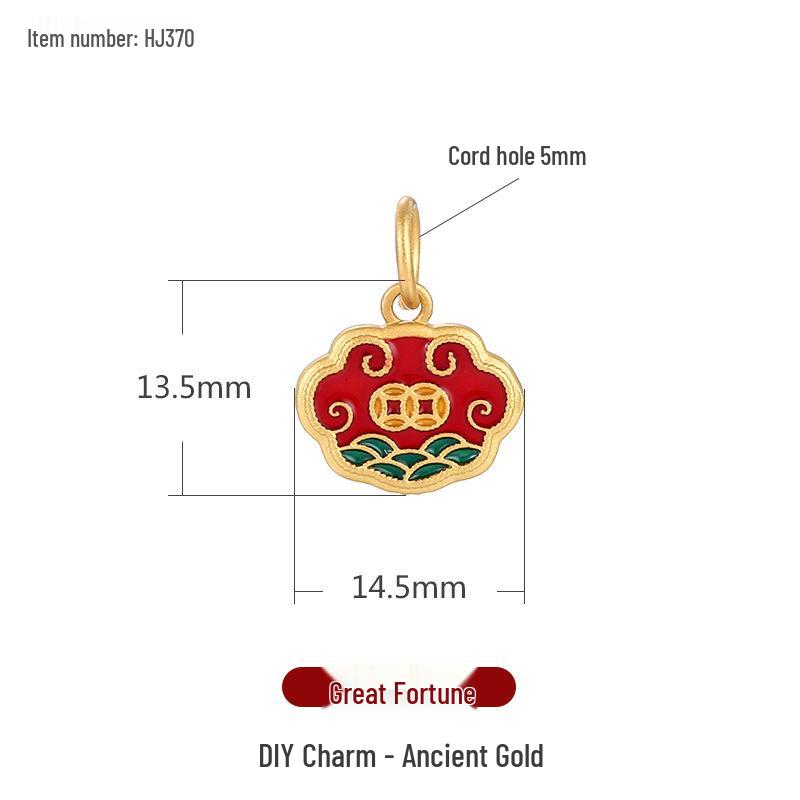 Ancient Gold Cloisonné Ethnic Charm Spacer Beads Pendant for DIY Bracelet Mala Accessories