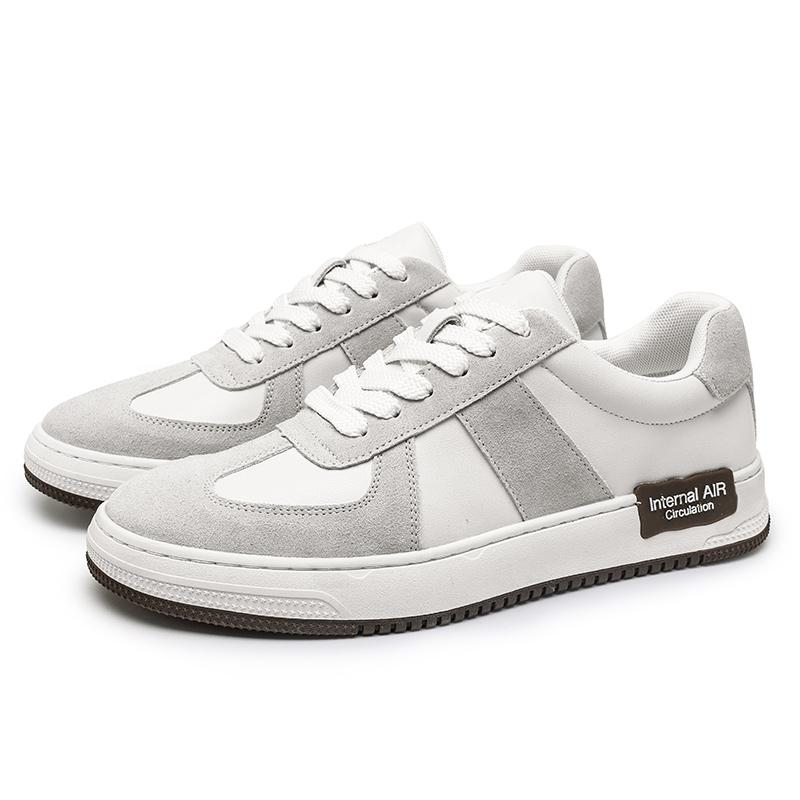 

Мужские кеды на шнуровке, новая кожаная модная повседневная обувь ручной работы, мужские удобные кроссовки на каждый день, мужские вулканизированные туфли 44 белый