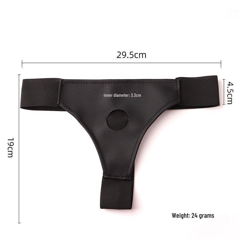 Women's Leather Pull-Up Pants with Strap-On Dildo for Lesbian, Gay, and Transgender Play