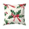 Winter Christmas Bow Pillowcase Printed Polyester 40/45/50cm Throw Pillowcover Decorative Sofa Cushion Pillowslip Home Decor