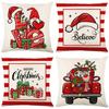 Christmas Linen Pillowcase: Home Sofa Decor & Car Lumbar Support Cushion Cover