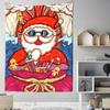 Cartoon Santa Claus Pattern Tapestry Home Bedroom Living Room Wall Decoration Christmas Theme Tapestry