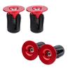 2pcs Colorful Aluminum Bike Bicycle Handlebars Bar Grips End Plugs Caps (Red)