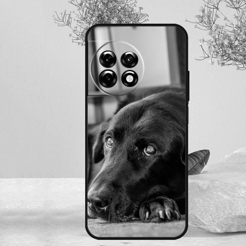 Black Labrador Dog Case For OnePlus 15 R 13 13T 13R 12 12R 11 10T 8T 9 10 Pro Nord 5 CE 4 2 3 Lite N20 N30 Cover