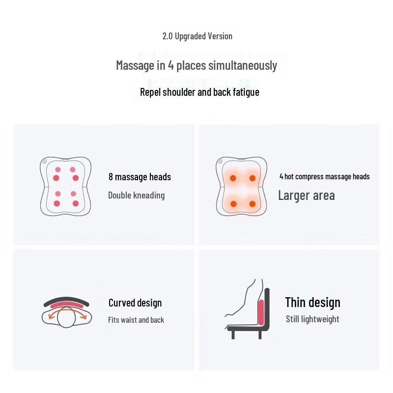 OGAWA Heated Lumbar Massage Pillow CN plug (adapter included)