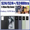 Étui Pochette Portefeuille Porte-Cartes en Cuir pour Samsung Galaxy S25 Ultra S24 S23 S22 S-View Flip Affichage Intelligent LED Fenêtre Transparente Housse
