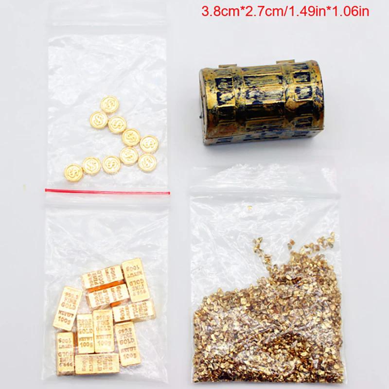 Mini Coin Treasure Chest Doll House Diy Decoration Parts Creative Childen Gift