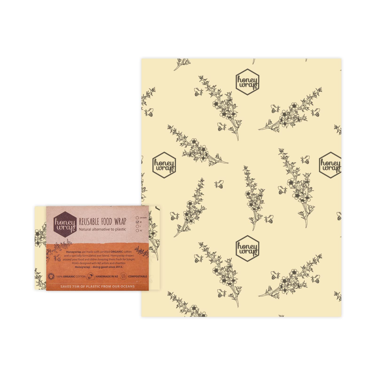 

Honeywrap Beeswax Eco Wrap размер M 1 шт. Manuka Bee -