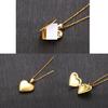 Metal Necklace with Heart Shaped Locket Pendant Adjustable Neckchain Ornament