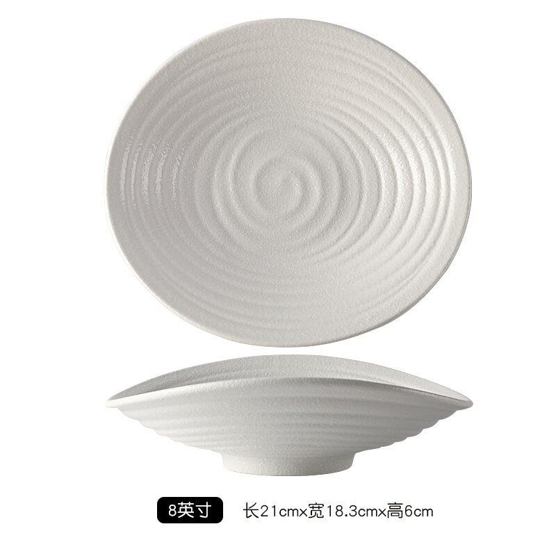 Creative Cloud Striped Ceramic Dinner Plate Western Tableware Irregular Soup Bowl Dinner Pasta Plate Home Cooking Plate Kitchen