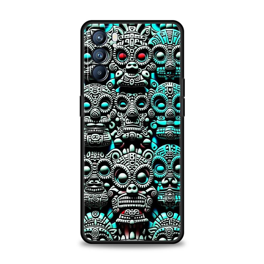 Vintage Totem Painting Phone Case For Oppo Reno 13 12 11 10 7 F Find X5 X6 A98 A80 A79 A78 A57 A54 A31 A17 Pro 5G Soft TPU Cover