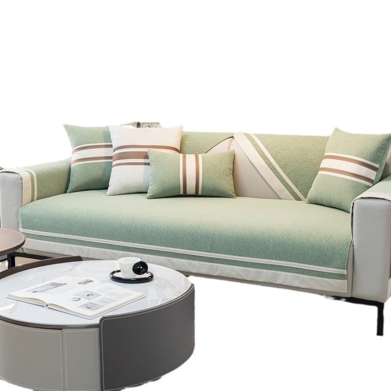 Chenille Sofa Cushion Four Seasons Universal Non-Slip Seat Cushions Green Simple Sofa Cover Cloth Cover Cover