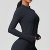 Quick-Dry Nude-Feel Zip-Up Fitness Jacket – Women's Long Sleeve Yoga & Running Top
