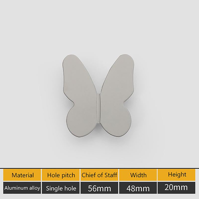 

Aluminum Alloy Small Handle Wardrobe Cabinet Door Handle Creative And Simple Color Cute Butterfly Cartoon Children S Room Handle темно-сірий