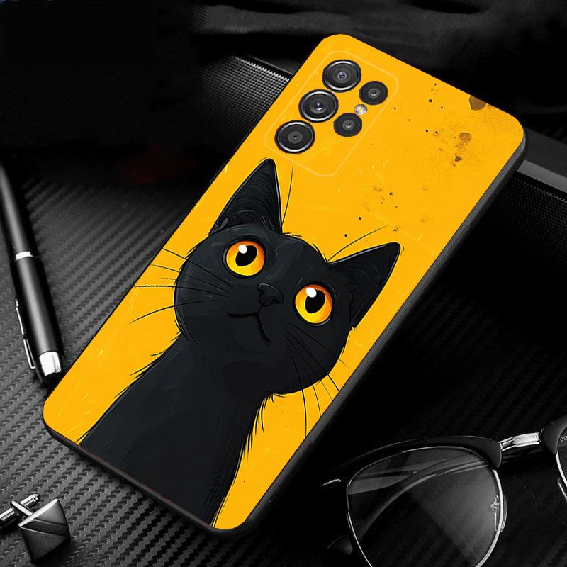 

Phone Case For Samsung Galaxy S25 S24 S23 S22 S21 Ultra S24 S23 S22 S21 S25 Plus S24 S20 FE Black Cats S24Ultra