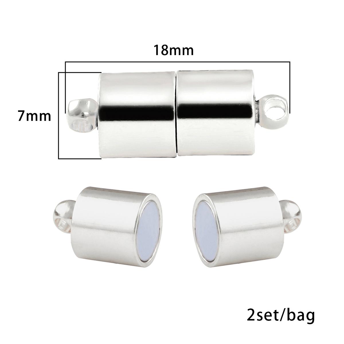 

2 комплекта/сумка, сильные магнитные родиевые застежки, разъемы, подходят для браслетов, ожерелье для DIY, аксессуары для изготовления ювелирных изделий 18x7mm серебряный