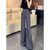 High-End Black Flared Suit Pants for Women, Summer 2026 New Style, Elegant High-Waisted, Slimming, Drapey, Floor-Length Bell-Bottom Pants