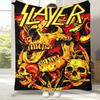 Coperta in Flanella Segno della Band Heavy Metal Rock Classica Slayer, Coperta in Peluche Ultra Morbida e Calda per Casa, Camera da Letto, Letto, Divano, Campeggio, Picnic