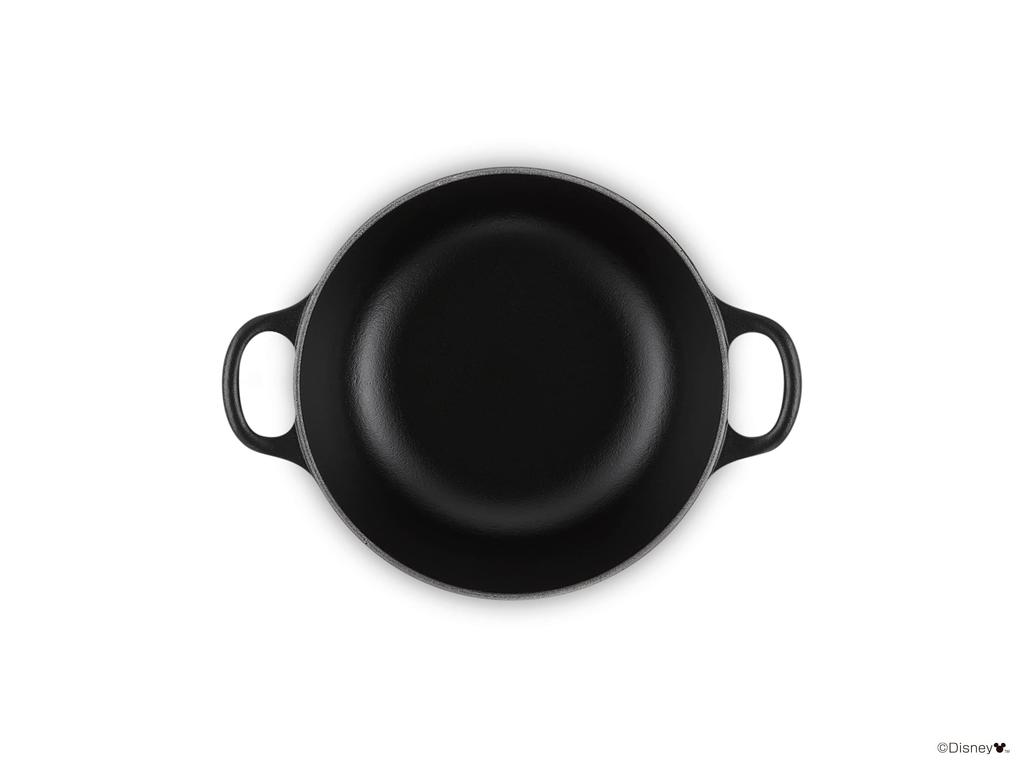 LE CREUSET Disney Mickey Mouse Marmite 18cm Cherry Red with Matte Black and Gold Knobs [Official Japanese Product]