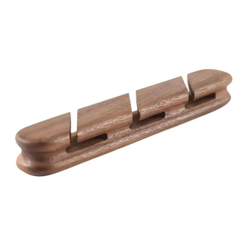 Solid Wood Cable Organizer Desktop Storage Box Secure Design For Data Cables Headphones Ideal For Office Workspace