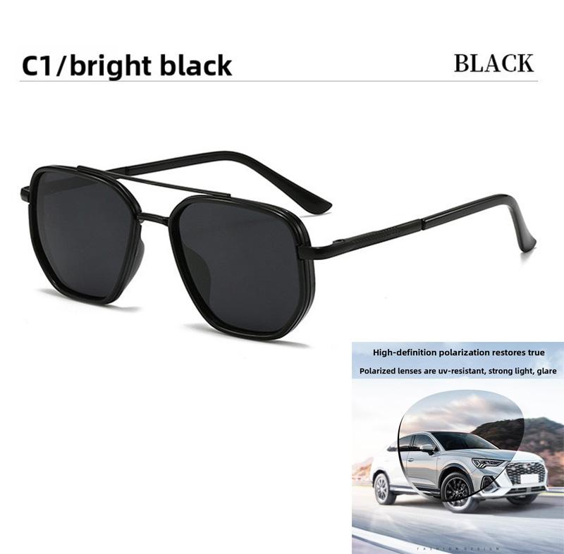 Polarized Sunglasses Men's Sunglasses, Driving Glasses Men's High-End Glasses UV Protection Metal Double-Beam Frame