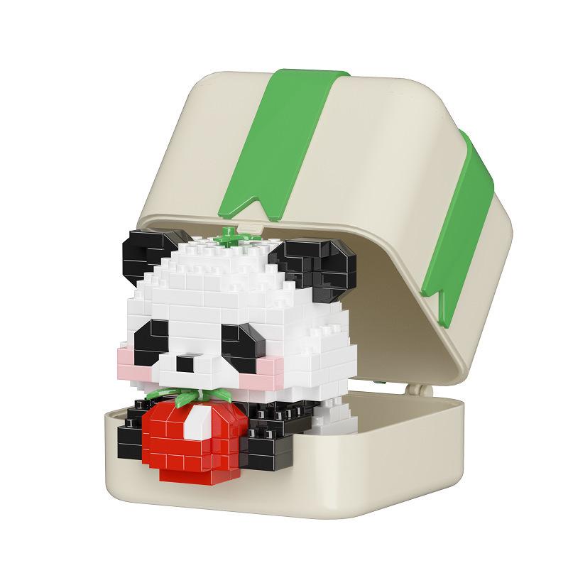 Cute Animal Pendant Set: Panda, Tiger & Rabbit Dolls Compatible with Lego Bricks - Children's Toys Gift Box