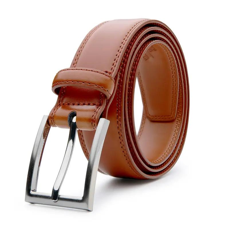 

Men s Genuine Leather Belt with Pin Buckle - Trendy, Simple, Casual, and Versatile for Business or Everyday Wear 110cm
