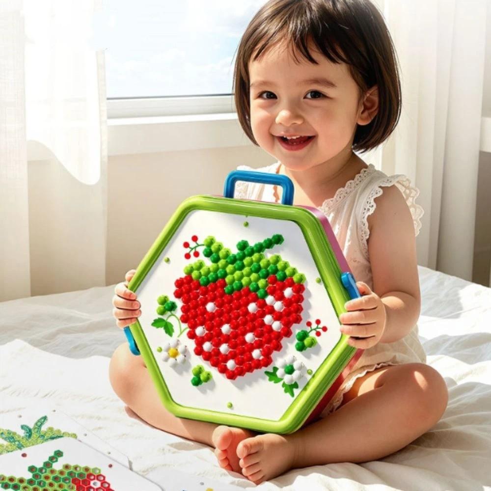 Colorful Patterns DIY Peg Art Building Toy Mushroom Nail Pegboard  Early Educational Activities