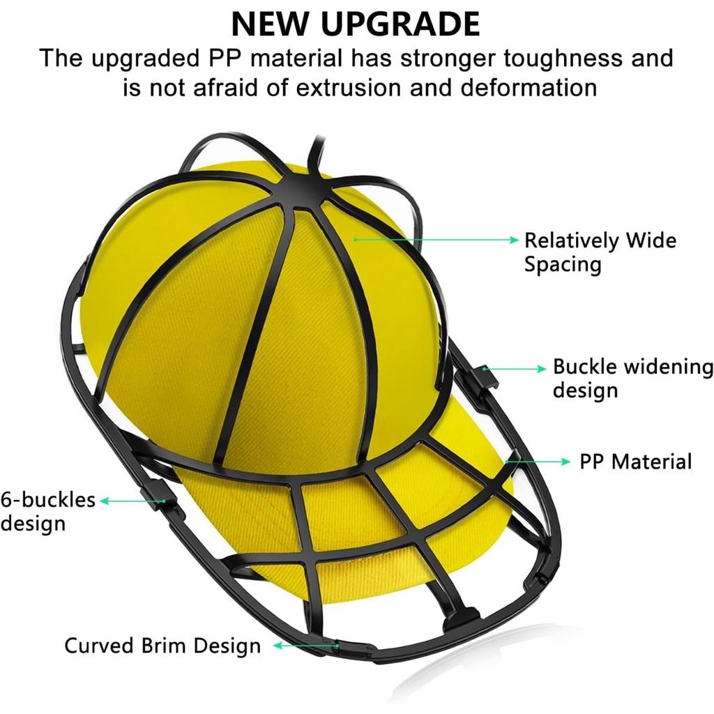 2 Pack Hat Washer for Baseball Cap Washer Cage for Washing Machine,Ball Cap Washing Frame Hat Cleaner Holder Protector for Dishwasher