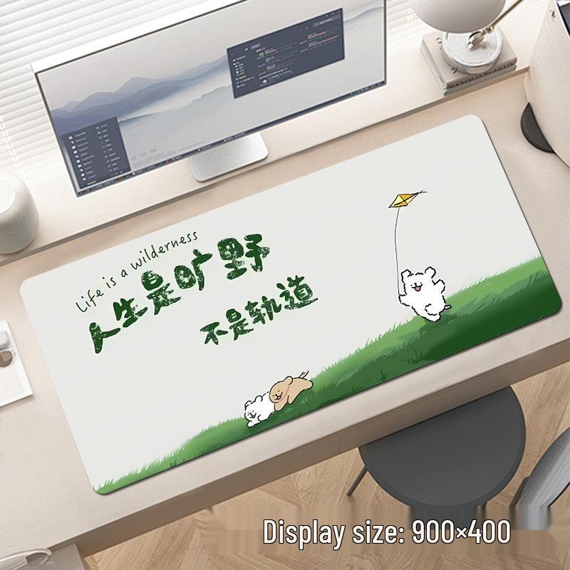 Extra Large Cartoon Text Mouse Pad - Customizable Girls' Desktop Keyboard Pad