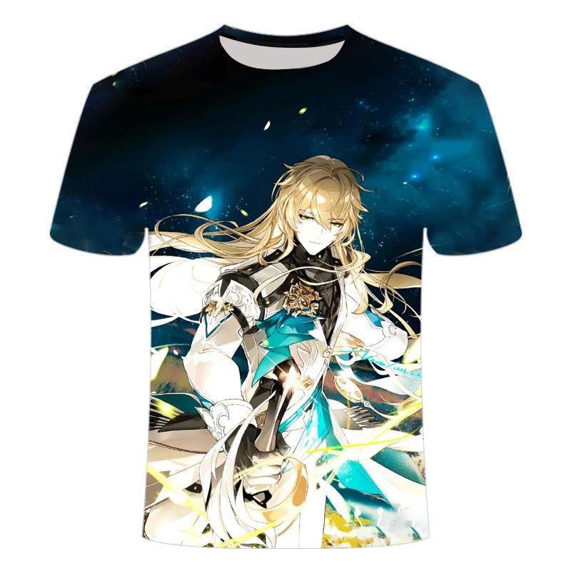 2024 Summer New 3D Printed Short Sleeve Personalized Trend Collapse Star Dome Series Men's and Women's Round Neck T-shirts