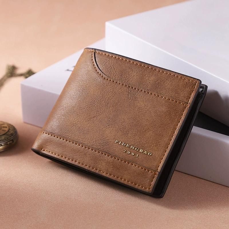 Men's Wallet Business High Quality 3 Fold Leather Money Bag for Men Card Holder Case Male Short Purse Credit Card Wallets