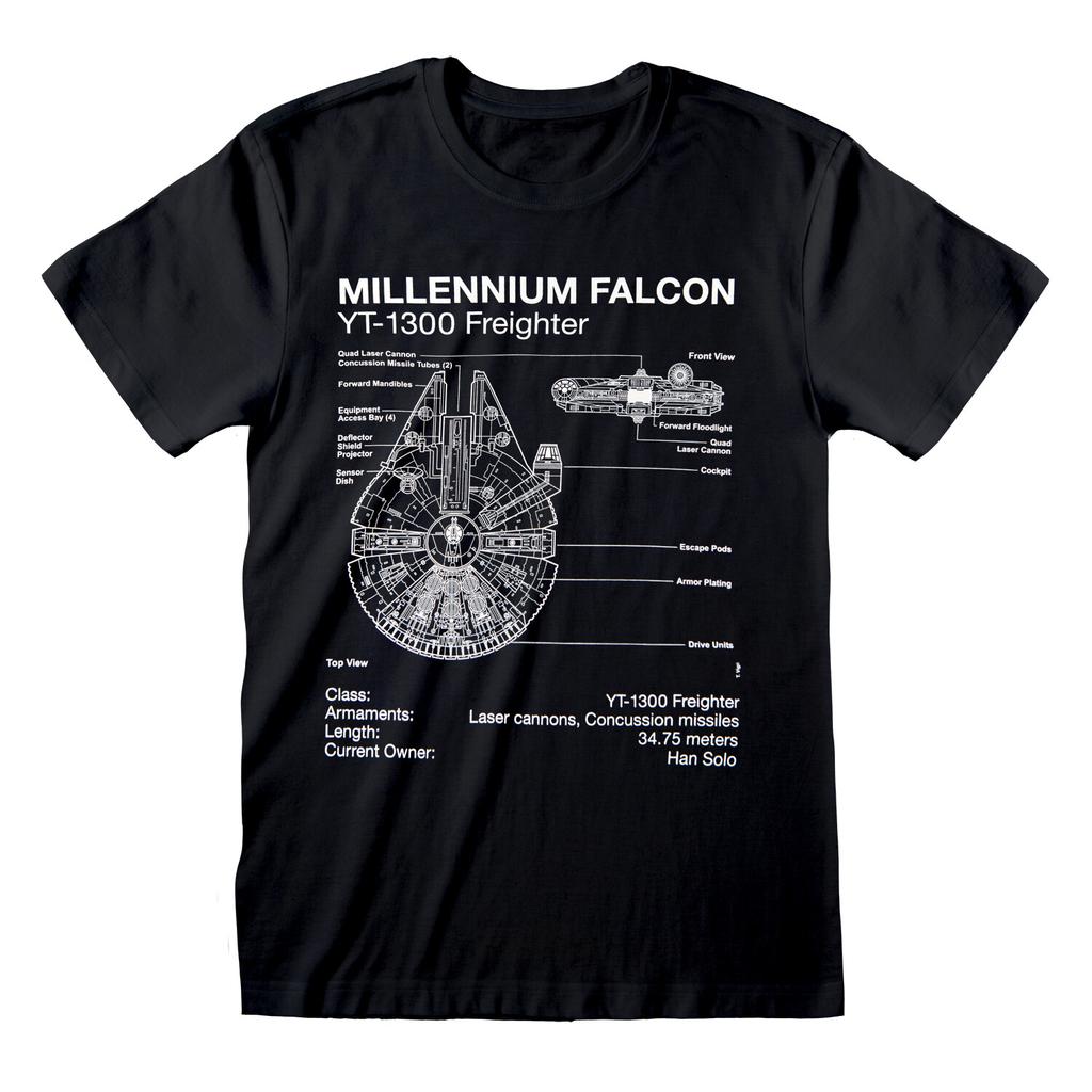 Millenium Falcon Sketch Merch Tshirt M New