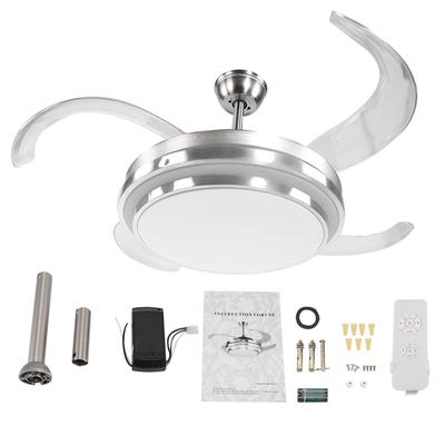 Ventilator de tavan cu LED-uri de 42 inchi cu 3 lumini care schimbă culoarea și telecomandă Ventilator de tavan cu 4 lame