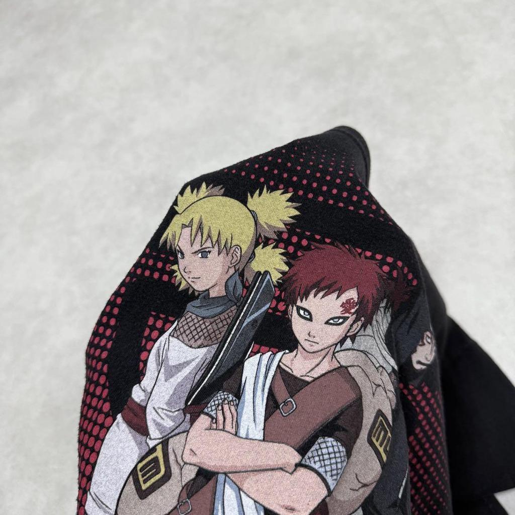 [USED] Vintage 2000s Naruto Gaara Short Sleeve Shirt, Anime, Manga, Black, Size 10