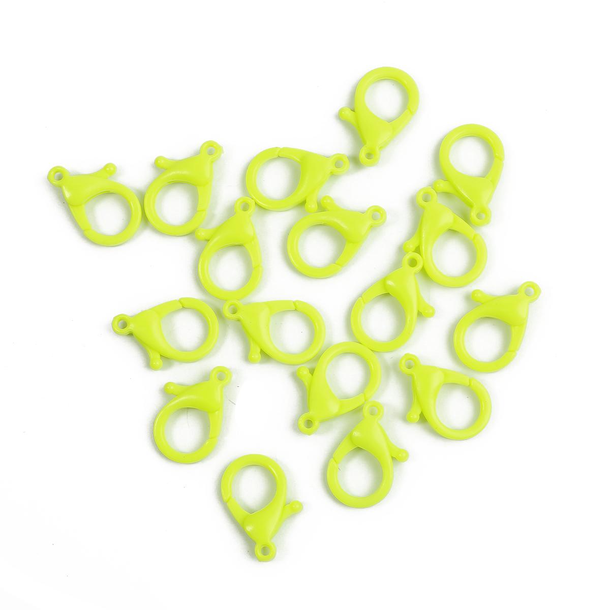 

1000 шт. брелок пластиковые красочные крючки клипсы карабин ручной работы аксессуары для изготовления ювелирных изделий 25mm 1000pcs флуоресцентный желтый