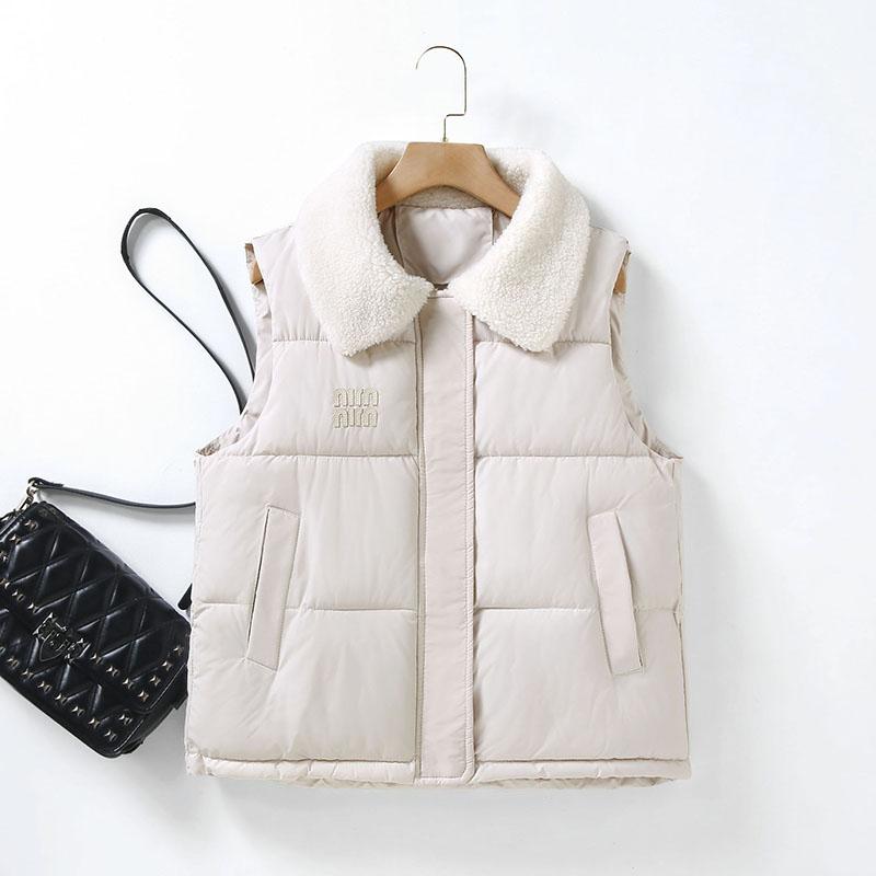 

Women s loose and fashionable casual solid color vest for autumn and winter XXL белый