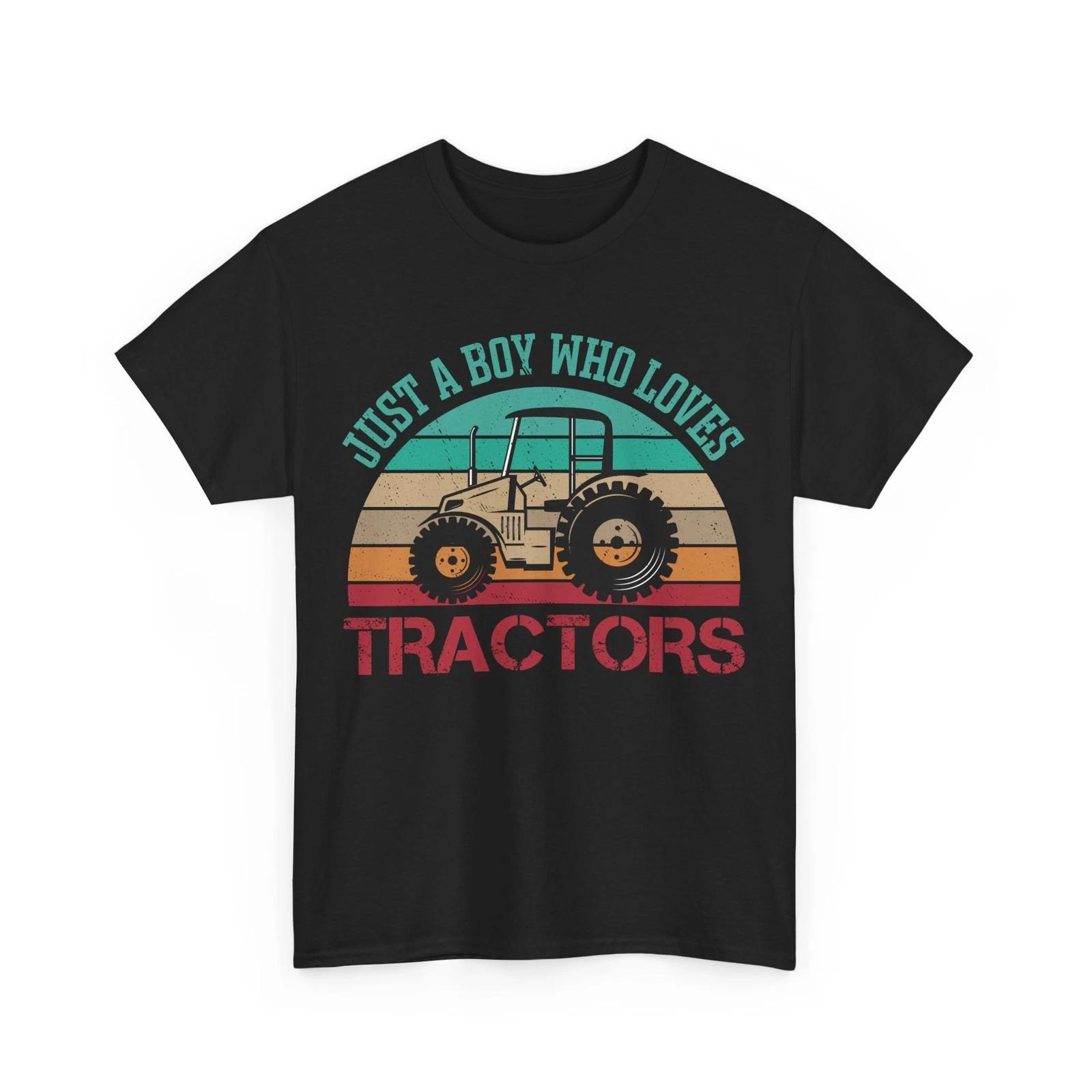 Tractor Shirt, Just A Boy Who Loves Tractors Farmer Boys Men T-shirt 2XL